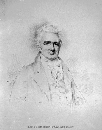 Sir John Thomas Stanley Bart, 1e Lord Stanley van Alderley, gegraveerd door Isaac W. Slater door Joseph Slater